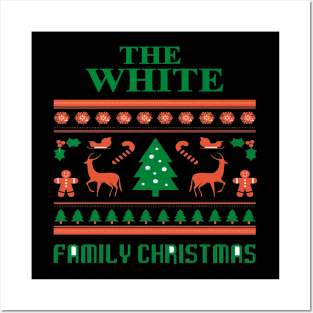 Family Christmas - Groovy Christmas WHITE family, Family Christmas T-shirt, Pjama T-shirt Posters and Art